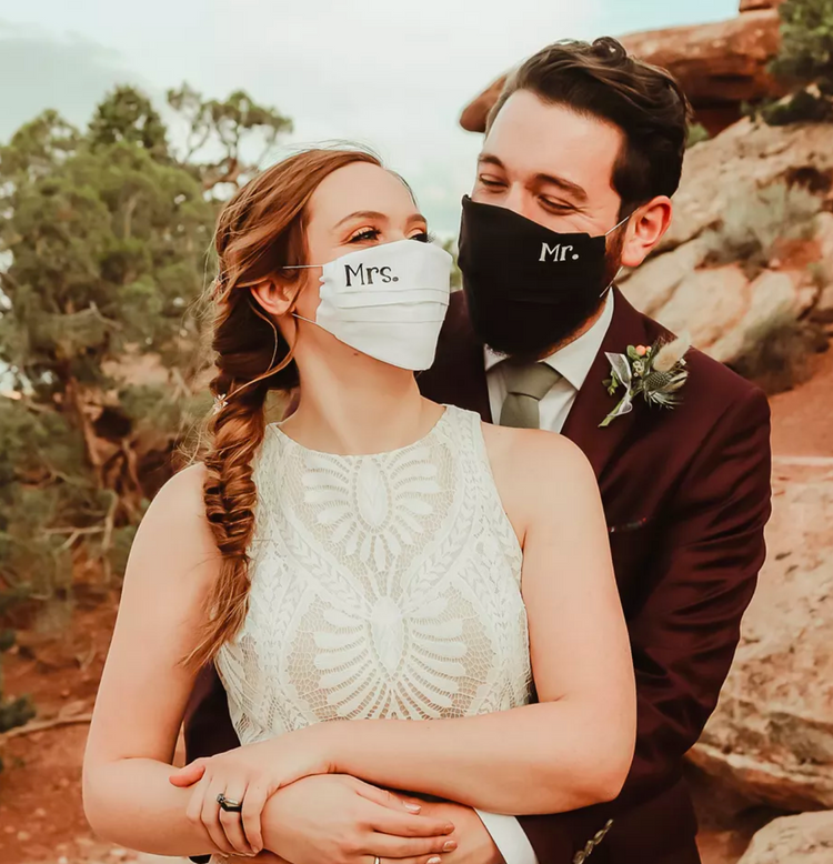 Personalisierte Masken Hochzeit