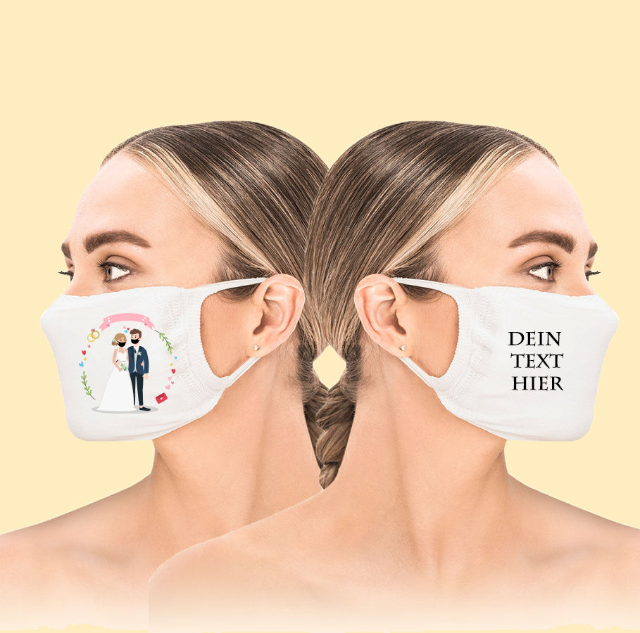 Braut und Bräutigam Mundschutz