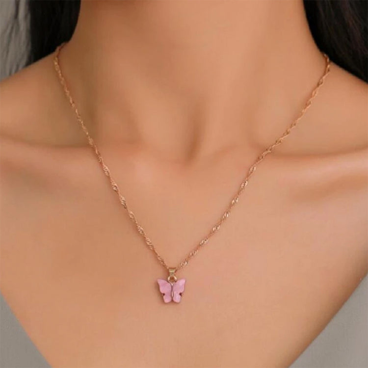 Schmetterling Halskette Rosa