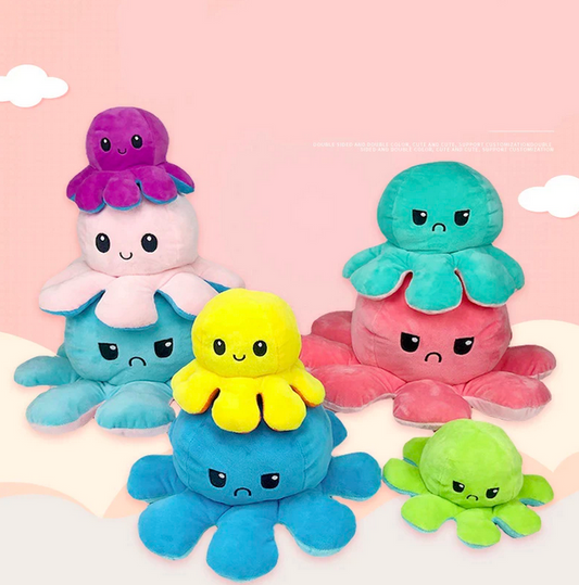 Octopus Plüsch Oktopus Plüschtier Doppelseitiges Kuscheltier Stimmung octopus - Cisell