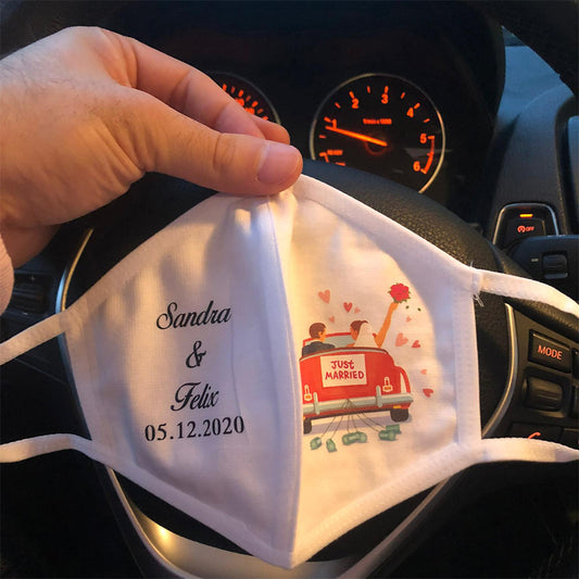 Personalisierte Hochzeitsmasken mit "Namen & Datum" - Cisell